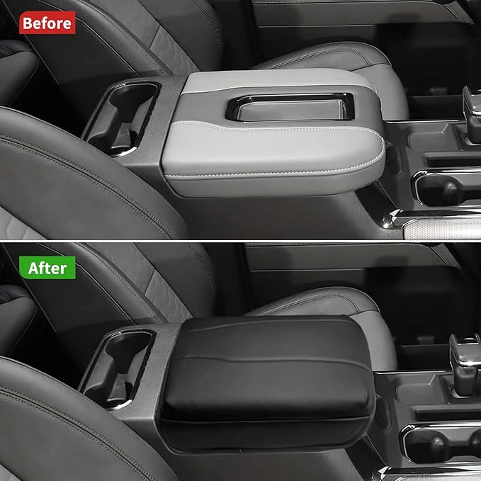 Xaido Center Console Armrest Cover for Chevy Silverado/GMC Sierra 2019-2026 & Tahoe/Suburban/Yukon 2021-2026, Bucket Seat Console Arm Rest Cushion Protective, Black