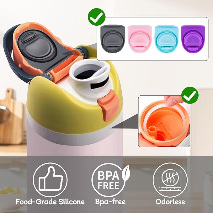 4 Sets Replacement Rubber Stopper and O Ring Gasket Compatible with Owala FreeSip 24oz 32oz,Water Bottle Lid Insert Cap Seal Parts for Owala 16/19/24/32/40oz Mouthpiece Accessories Z4K14