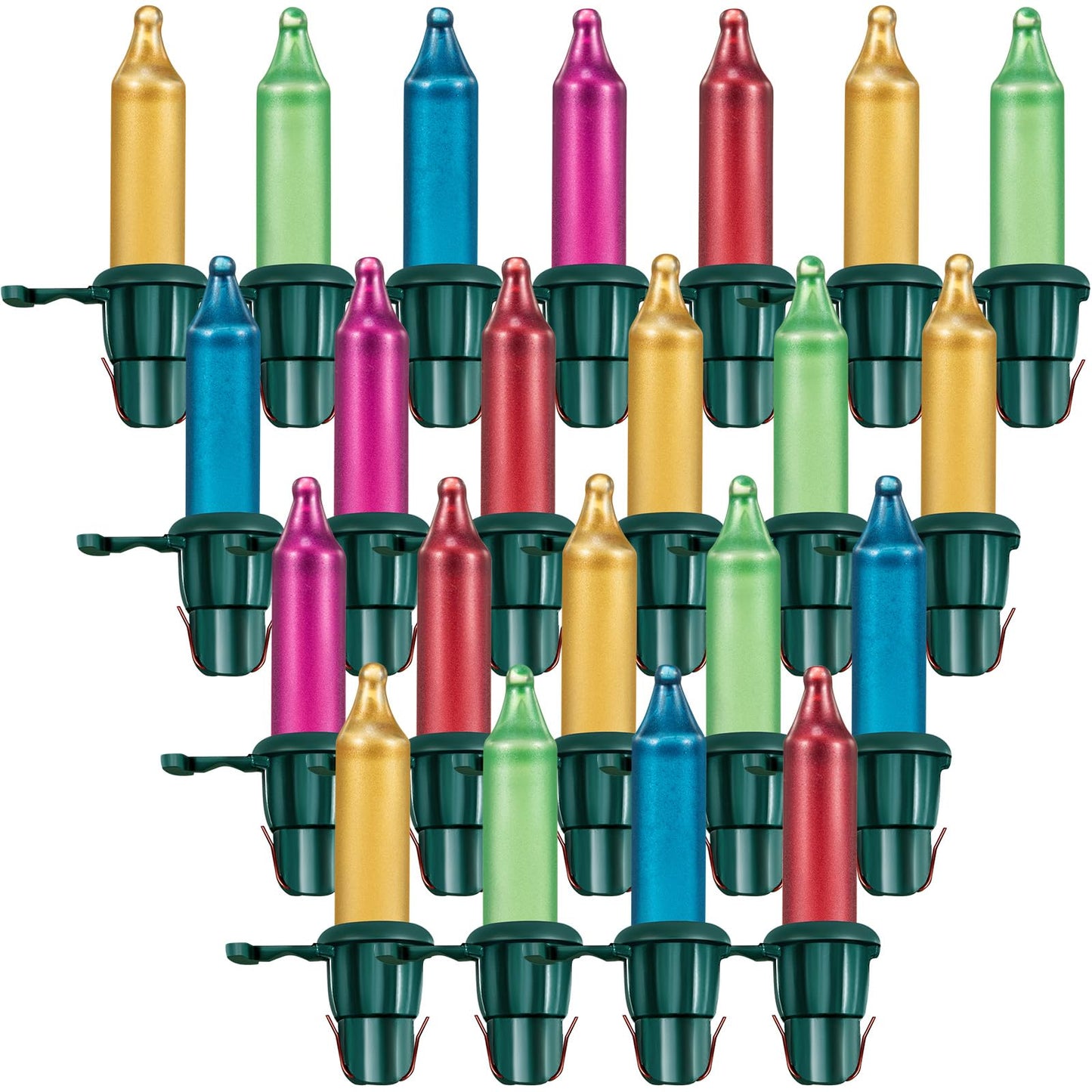 Mudder Christmas Tree Replacement Light Bulbs 60 Count Mini Incandescent Green Base with Pastel Color