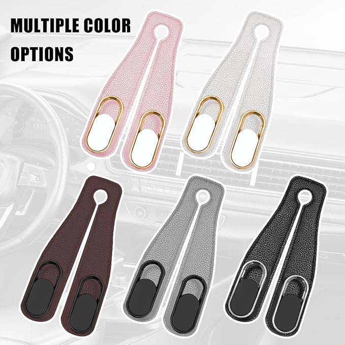 Car Seat Headrest Double Hook, 2PCS Multifunctional Soft Leather Vehicle Purses & Bags Holder, Hidden Design Automotive Interior Storage Hanger, Universal for SUV, Truck, RV (Pink)