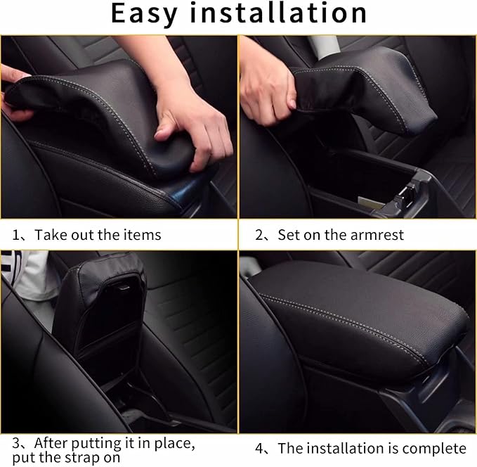 AOMSAZTO Armrest Covers for 2010-2013 Mazda Mazda3 Black
