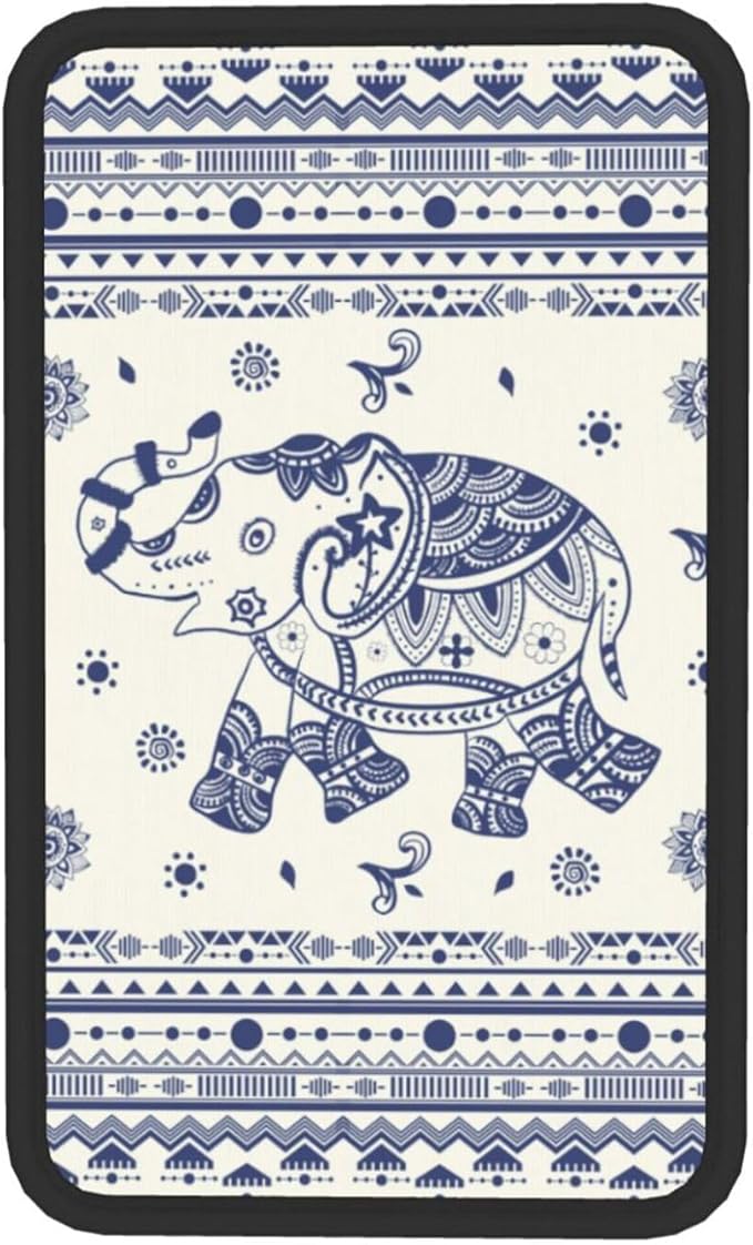 Universal Car Center Console Cushion Pad, Blue Elephant Soft Waterproof Car Center Console Cover Auto Armrest Seat Box Cover Protector for Most Vehicle SUV Truck Car
