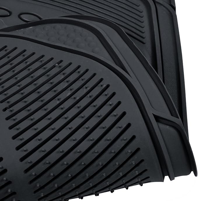 BDK Contour Liners - Original Heavy Duty Rubber Floor Mats for Car SUV Truck & Van - All Weather Protection (Original)
