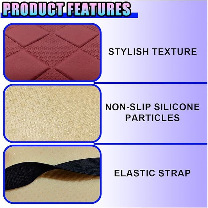 Leather Car Center Console Cover, Anti-Scratch Auto Middle Console Protective Cushion with 2 Storage Bags, Universal Waterproof Vehicle Armrest Pad Accessory for Sedan, SUV, Truck (Burgundy)
