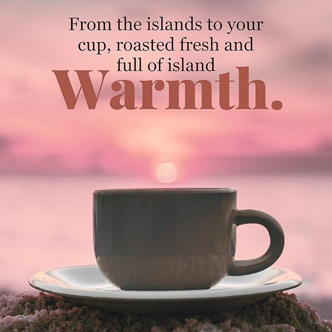 Hawaiian Isles Coffee Vanilla Bean Macadamia Flavored, Light Roast Ground Coffee, Roasted with Aloha - 24 Ounce Bag