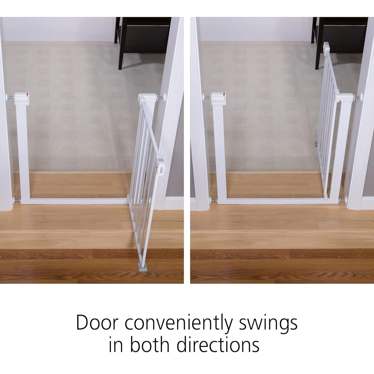 Safety 1st Easy Install Walk-Thru Baby Gate with Door – White, 28” Tall, Fits 29”–38” Doorways