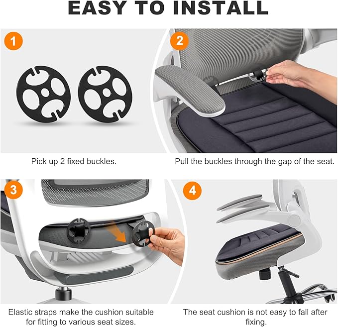 1 Pack Car Seat Cushion with Thin Comfort Memory Foam, Seat Cushion for Car and Office Chair