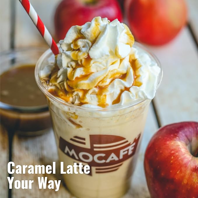 MOCAFE Caramel Blended Ice Coffee Mix, Instant latte frappe powder, 3lb bulk bag