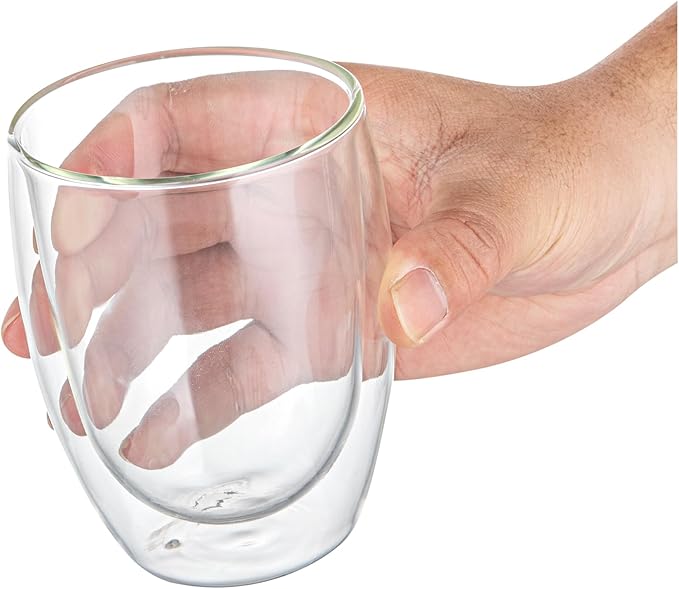 Restaurantware Coffee Cup 12 Pack of 11.8 oz Insulated Double-Wall Glass Borosilicate Coffee Cup Espresso Shot Dishwasher Safe For Hot Drinks