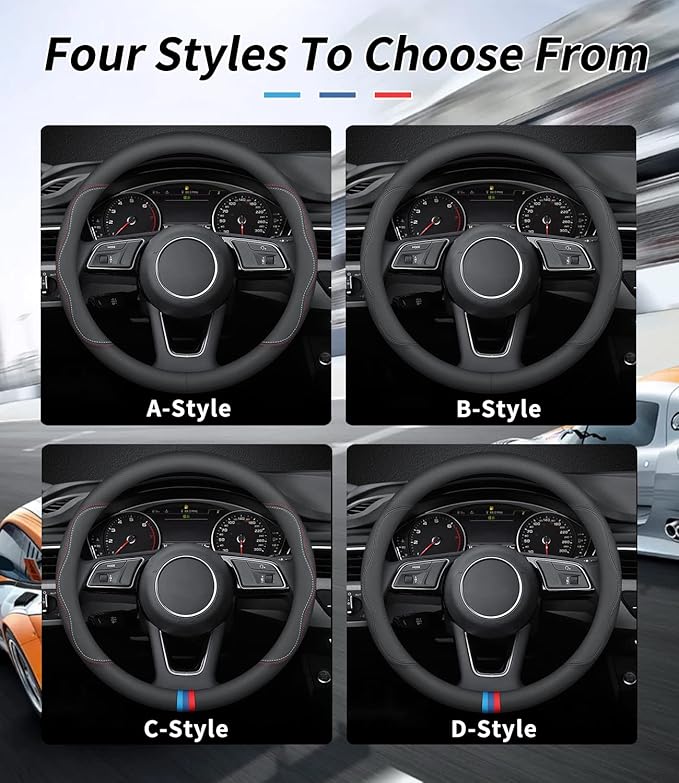 Custom-Fit Leather Car Steering Wheel Cover for Buick, A-Style, Non-Slip, Breathable