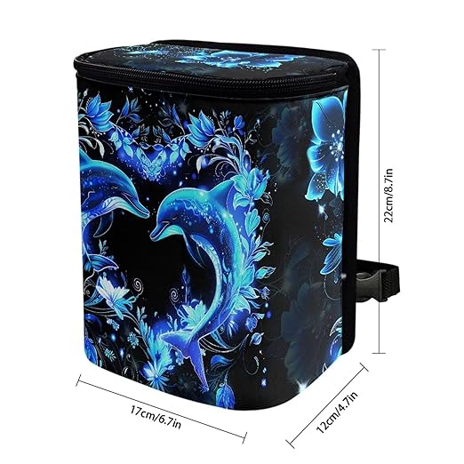 Blue Dolphin Car Trash Can Easy Installation Vehicle Trash Can for SUV Truck Van Leak Proof Vehicle Trash Can Hanging Car Interior Accessory Fit Most Cars, Trucks, SUVS, or Vans