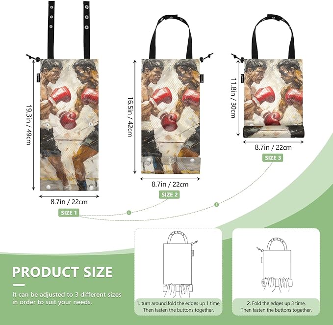 ALAZA Hanging Car Trash Bags Garbage Bag Trash Can for Back Seat Small Boxing 1 Washable Storage Bag Retractable 2 Pack