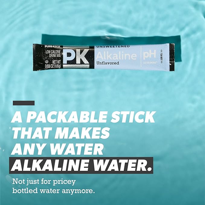 Pure Kick Alkaline Singles to Go! Powdered Drink Mix, 20ct Variety Pack, Unsweetened with a Hint of Flavor - Watermelon, Berry, Cucumber Lemon and Unflavored, 20 Servings (Pack – 1)