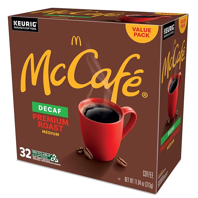 McCafe Keurig Single Serve K-Cup Pods, Premium Roast Decaf, 32 Count