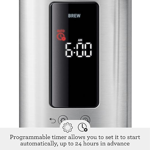 Breville Luxe Drip Coffee Machine BDC415BSS, Brushed Stainless Steel, Glass Carafe