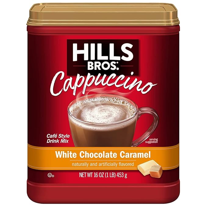 Hills Bros. Variety, 1 Hills Bros. Cappuccino, White Chocolate Caramel, 16 OZ, 1 Hills Bros. Cappucinno, Double Mocha, 16 OZ, 1 CT