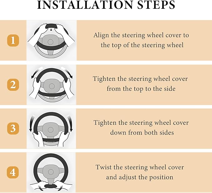 Boho Steering Wheel Cover, 15 Inch Coarse Flax Cloth Ethnic Style Anti-Slip Car Wheel Wrap, Universal Breathable Bohemian Steering Wheel Protector for Cars Vans Trucks (F)