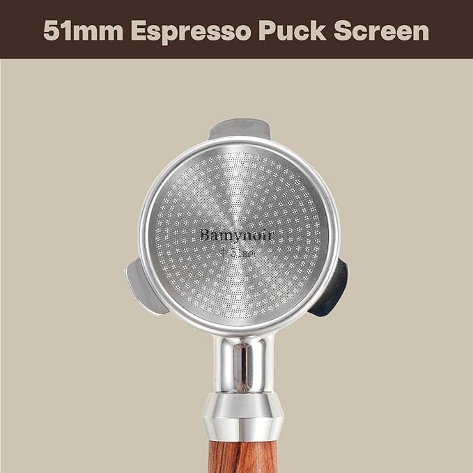 2pack Espresso Puck Screen,51mm Puck Screen Compatible With Espresso Portafilter 51mm,Mesh Plate For Espresso Coffee Filter Basket,0.65mm Thickness,150μm,Stainless Steel (2 packs 51mm)