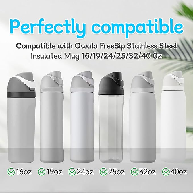 3pcs Replacement Rubber Stopper Seal Compatible with Owala FreeSip 24oz 32oz,Water Bottle Lid Cap Silicone Seal Parts for Owala 16/19/24/32/40oz Spout Gasket Mouthpiece Piece Accessories B3S4