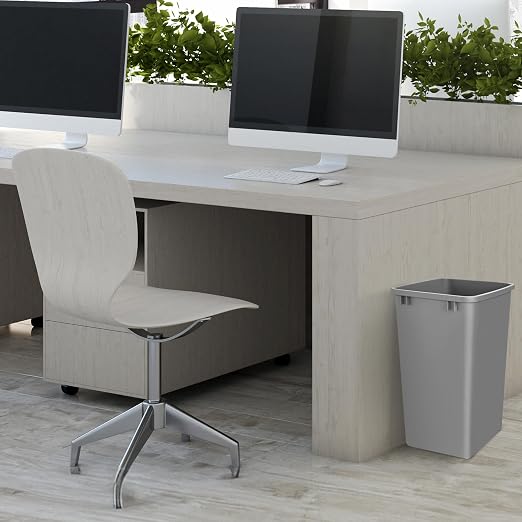 Rev-A-Shelf 2-Pack 35 Quart Polymer Replacement Trash Bin, Recycle Waste Garbage Container for Kitchen Cabinet Pullouts, Silver, RV-35-17-2 - Large Plastic Bins for Home and Office