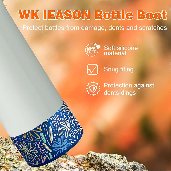 WK IEASON 2Pcs Silicone Boot for Owala Water Bottle, Protective Flask Bottom Cover Base for Owala FreeSip Twist and Flip Flask Water Bottle Accessories-2.83inch Bottom Diameter
