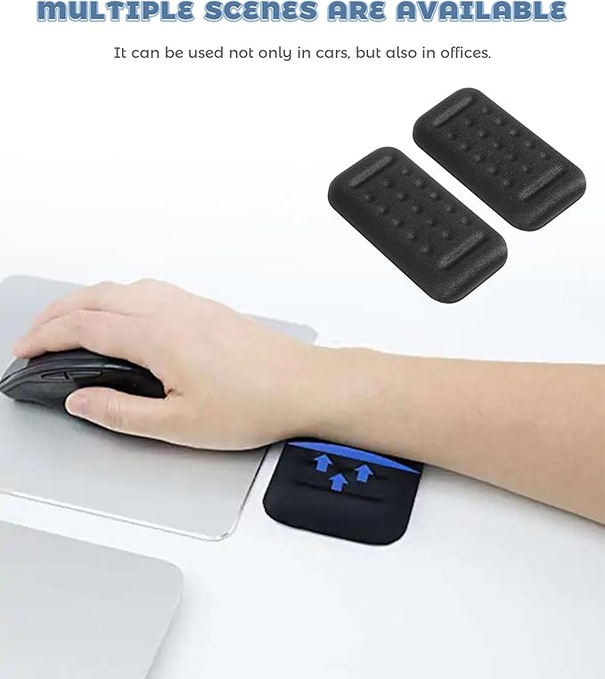 2PCS Car Door Armrest Pad,Elbow Rest for Car,Car Accessories Automotive Center Console Knee Leg Elbow Cushion Pad,Used to Arm Support Relieves Elbow Fatigue,Suitable for Most Vehicles (Black)