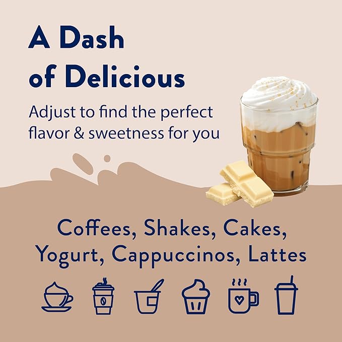 Jordan's Skinny Mixes Syrups Sugar Free Coffee Syrup, White Chocolate Flavor Mix, Zero Calorie Flavoring for Lattes, Protein Shake, Cocktail & More, Gluten Free, Keto Friendly, 25.4 Fl Oz (Pack of 2)