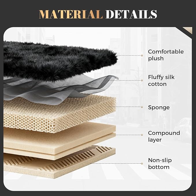 Coverado Fluffy Fur Car Seat Covers, Luxury Thickened Plush Car Seat Cushion Set, Warm Faux Sheepskin Seat Covers, Soft Fuzzy Car Seat Protector, Non-Slip Front Seat Covers Universal Fits Most Cars