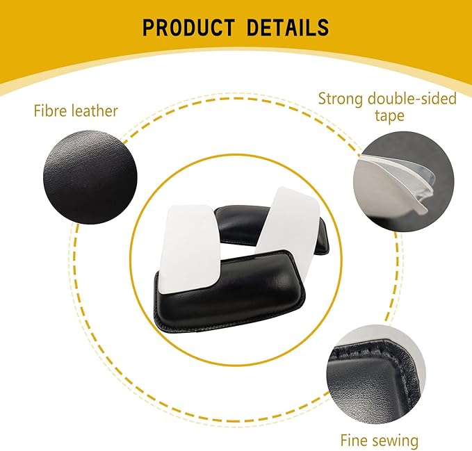 2PCS Car Center Console Knee Leg Elbow Pad, Leather Armrest Cover Cushion Leg Support Relieve Fatigue, for Most Cars, Universal Automotive Interior Accessories