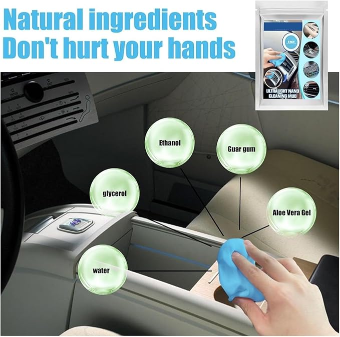 20g Car Cleaning Gel Slime - Magic Mud for Automobile Air Vent, Computer Keyboard, and Interior Cleaning Tool