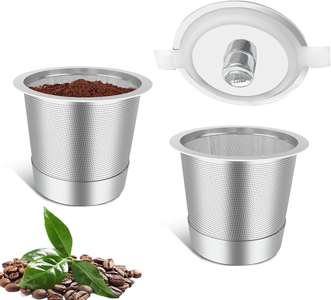 2 Pack Reusable K Cups Campatible with Keurig 1.0 Coffee Maker,Stainless Steel Reusable Coffee Pods with Heat Resistant Handles Innovative Design