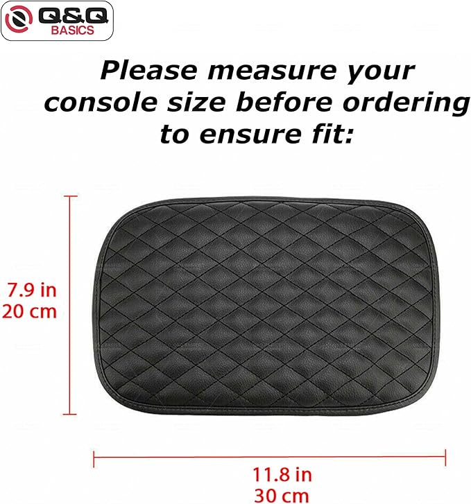 Q&Q Basics Universal Car Center Console Cover: Upgrade Your Ride with Our Sleek PU Leather Middle Console Cover Pad Protector. Durable, and Easy to Install Car Armrest Cover Armrest Cushion Cover.