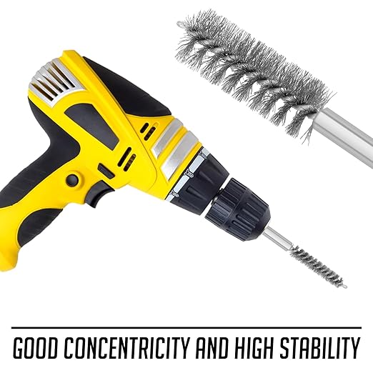 Patelai 12 Pcs Stainless Steel Wire Bore Brush Different Size Twisted Cleaning Brush with Handle 1/4 Inch Hex Shank for Power Drill Impact Driver (8/ 9/ 10/ 11/ 13/ 16/ 18/ 19/ 22/ 25/ 28/ 30 mm)