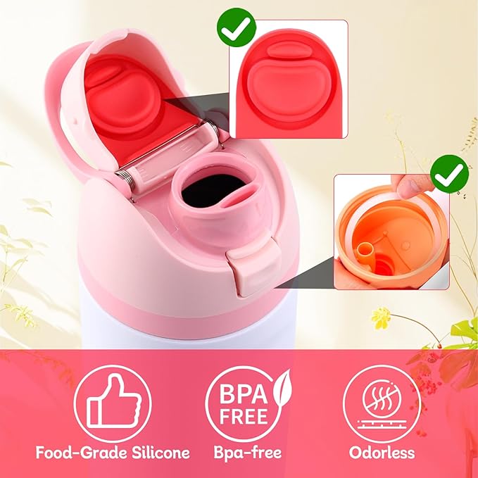 4 Sets Replacement Stopper and Ring Compatible with Owala FreeSip 24oz 32oz,Water Bottle Top Gasket Lid for Owala 16/19/24/32/40oz Seal Bottle Mouth Cap Stopper Silicone Parts Accessories（Red）