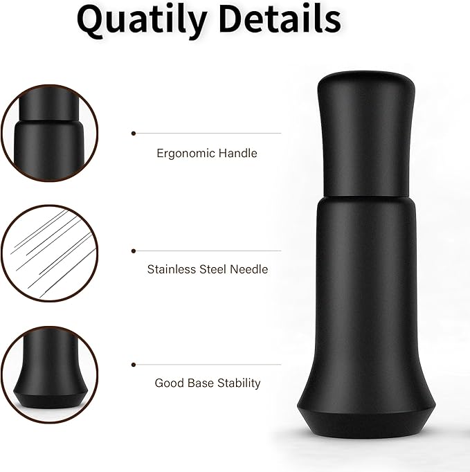 KYONANO WDT Distribution Tool - Espresso Coffee Stirrer - 0.35mm 8 Needles Espresso Stirrer - Aluminum Alloy Handle - Fingerprint-Proof - 100% Metal Made - WDT Tool Espresso