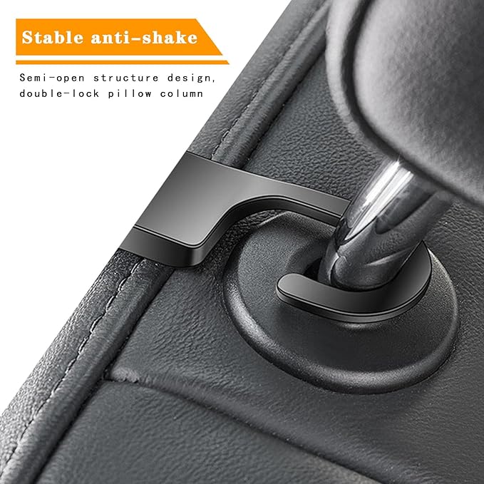 Car Headrest Hook - 2 in 1 Multifunction Phone Holder & Cup Holder, Back Seat Organizer with Sturdy Anti-Slip Design for Phones, Bags, Cups - Universal for Most Vehicles (Yellow-1PC)