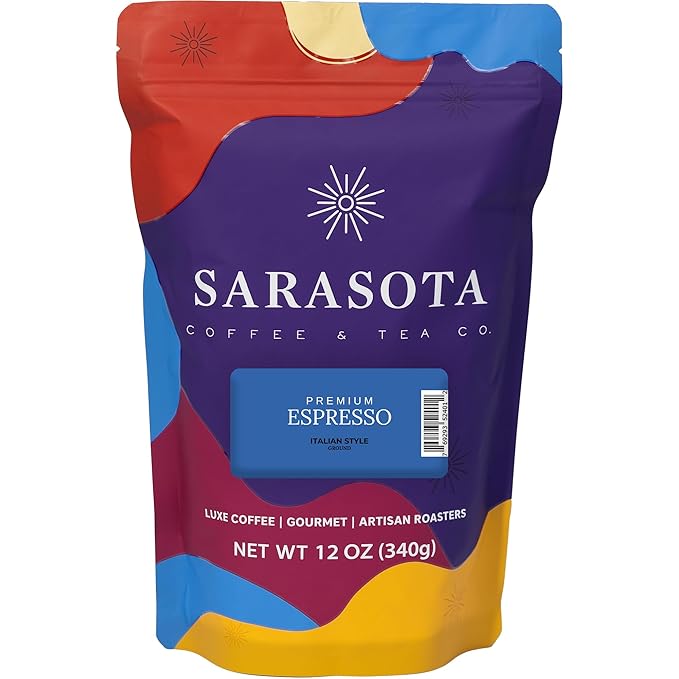 Espresso Ground Coffee | Dark Roast Espresso | Bold & Smooth Fine Ground Coffee for Espresso Machines | Low Acid, Specialty Grade | 12 oz