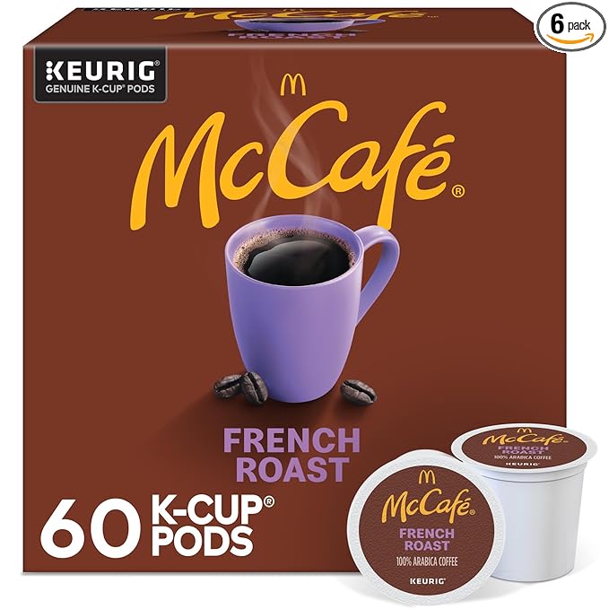 McCafe French Roast, Single Serve Coffee Keurig K-Cup Pods, Dark Roast, 60 Count (6 Packs of 10)