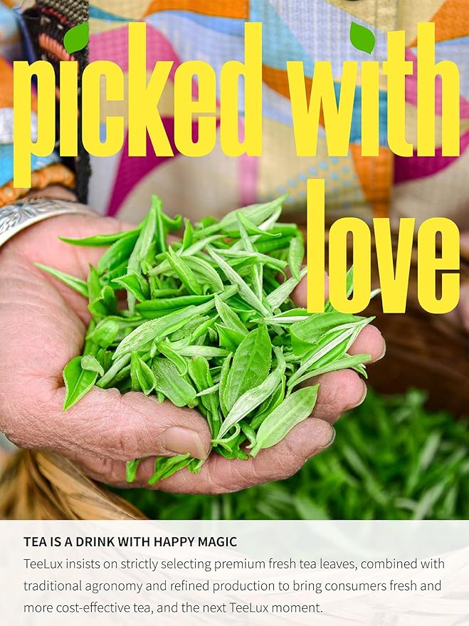 TeeLux Decaf Green Tea, CO2 Decaffeinated Green Tea Loose leaf, Delicate & Smooth Flavor, 7oz