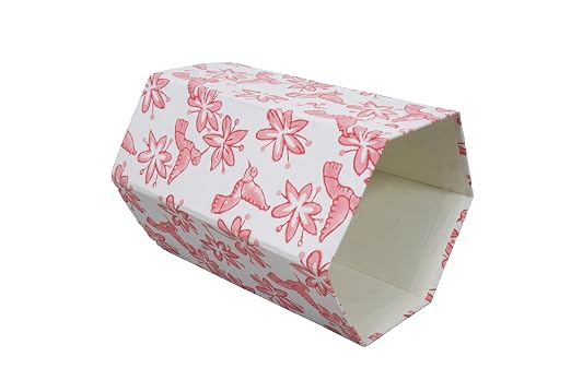 Generic 3.3 Gallon Cotton Hand Block Printed Paper Waste Basket |Small Decorative Trash Can for Housewarming Gifts in Living Room, Bedroom, Bathroom | Eco-Friendly, Plastic-Free (1, PINK BIRD)