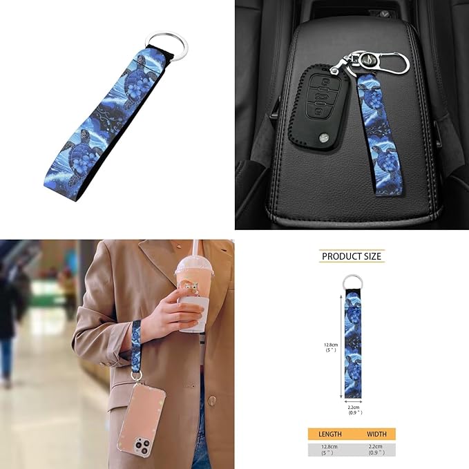 10 Pcs Car Seat Covers Full Set Interior Sets, Sea Turtle Flower Printed High Back Car Front Rear Seat Cover with Steering Wheel Cover Keychain Coaster Trash Can Air Vent Storage Bag