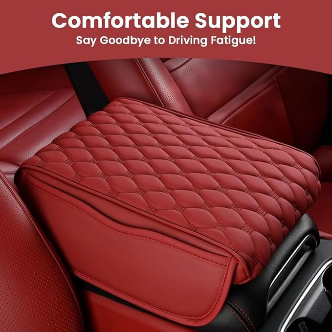 Car Armrest Storage Mat for Cadillac CT5 2019 2020 2021 2022 2023 2024 2025, Leather Car Center Console Cover pad Arm Rest Cushion Protector with Storage Bags Accessories,Grey