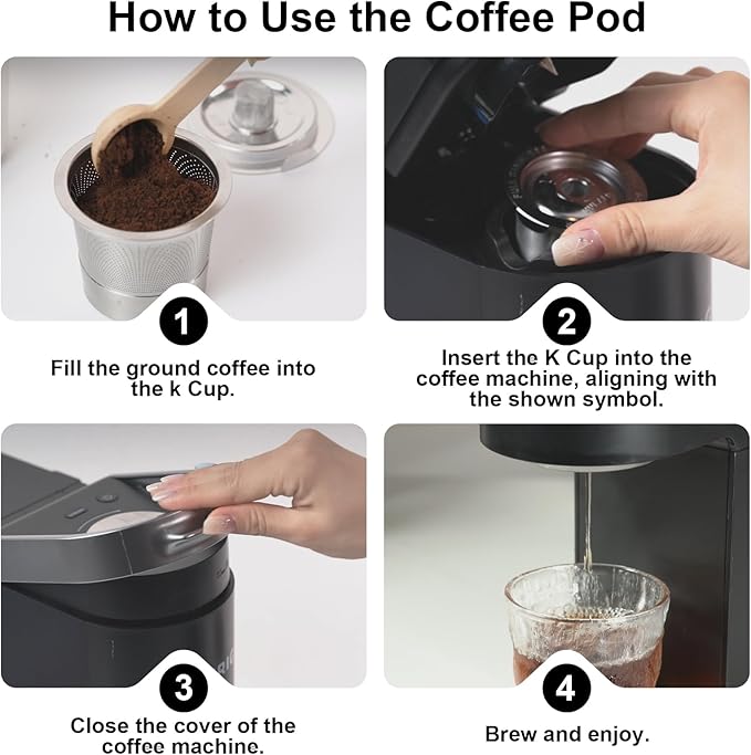 3-Pack Reusable Cups for Keurig: Stainless Steel Reusable Coffee Pods for Keurig 1.0 - Eco-Friendly & Cost-Saving Coffee Filters for Daily Brewing - Easy to Fill & Clean