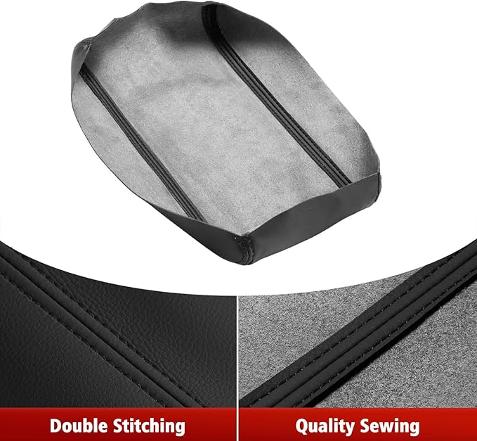 KBH Center Console Armrest Cover Replacement for Toyota Camry 2012 2013 2014 2015 2016 2017, Vinyl Leather, Car Arm Rest Lid Skin Upholstery, Black (Leather Part Only)