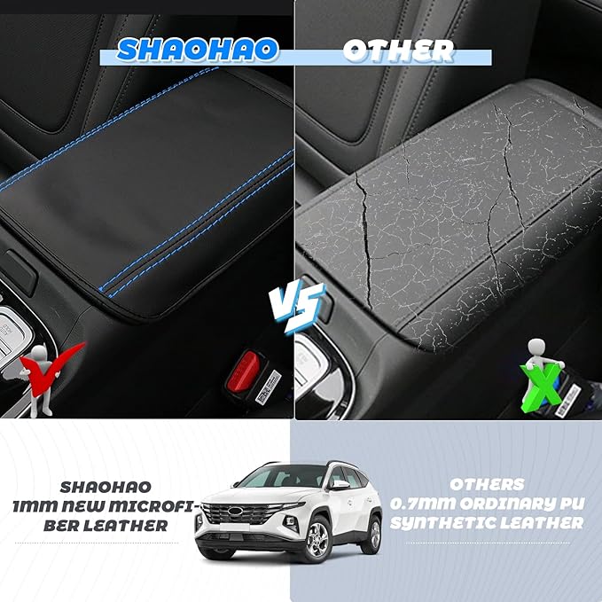 SHAOHAO Car Armrest Cover for 2022 2023 2024 Hyundai Santa Cruz Accessories 2022 2023 2024 Santa Cruz SE/SEL/Night/SEL Premium/Limited Center Console Cover Armrest Protector Elbow Arm Rest Comfort Pad