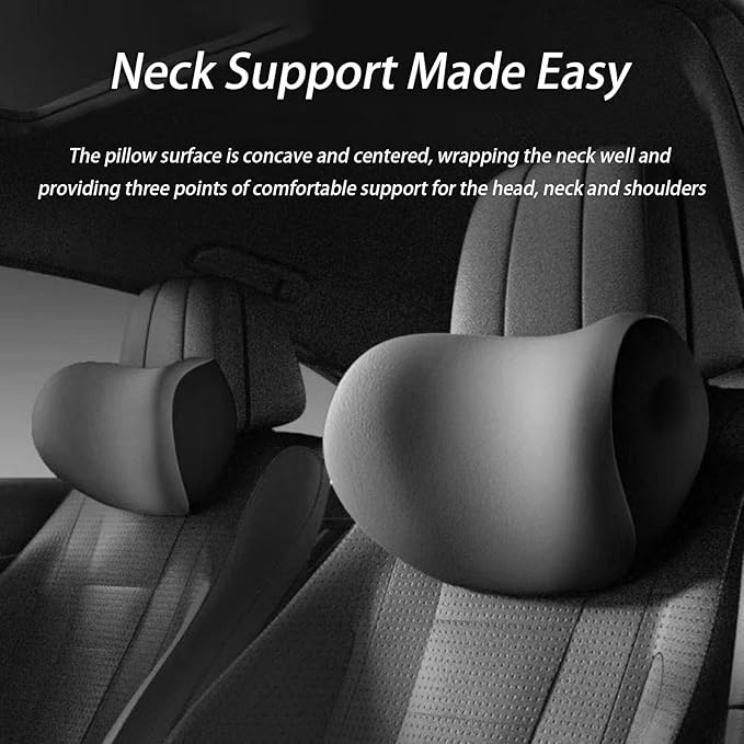 Car Lumbar Support Pillow and Car Neck Pillow Kit for BMW 2 Series 3 Series 4 Series 5 Series 7 Series Sedans, Car Seat Neck Back Rest Pillows, Ergonomic Car Seat Headrest & Lumbar Cushion