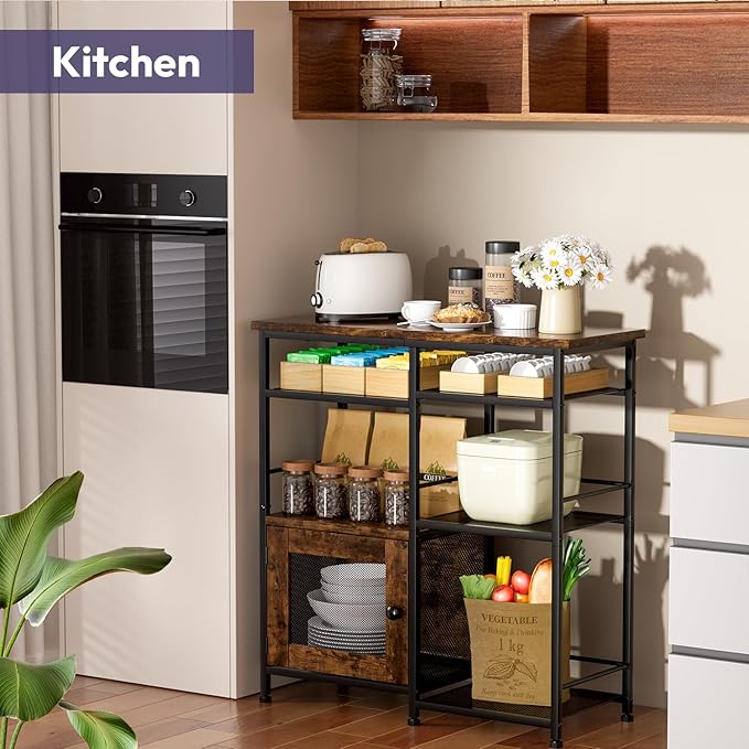 SWTYMIKI Coffee Bar Cabinet Station - Farmhouse Small Coffee Stand Station with Doors, Rustic Storage Organizer for Kitchen, Buffet Sideboard Cabinet Table for Home, Office, Corner, Bar, Espresso
