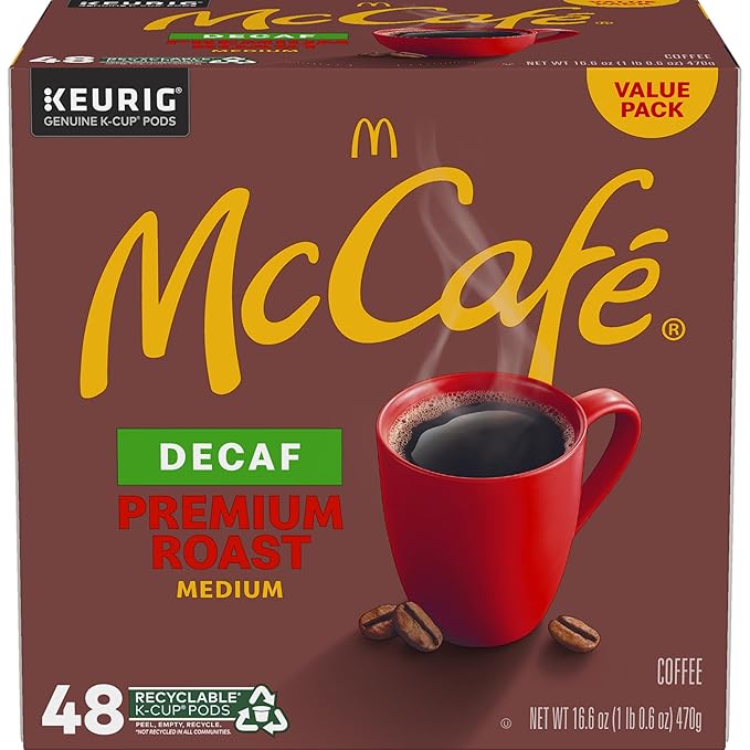 McCafe Premium Roast Decaf, Keurig Single Serve K-Cup Pods, Medium Roast Coffee Pods, 48 Count