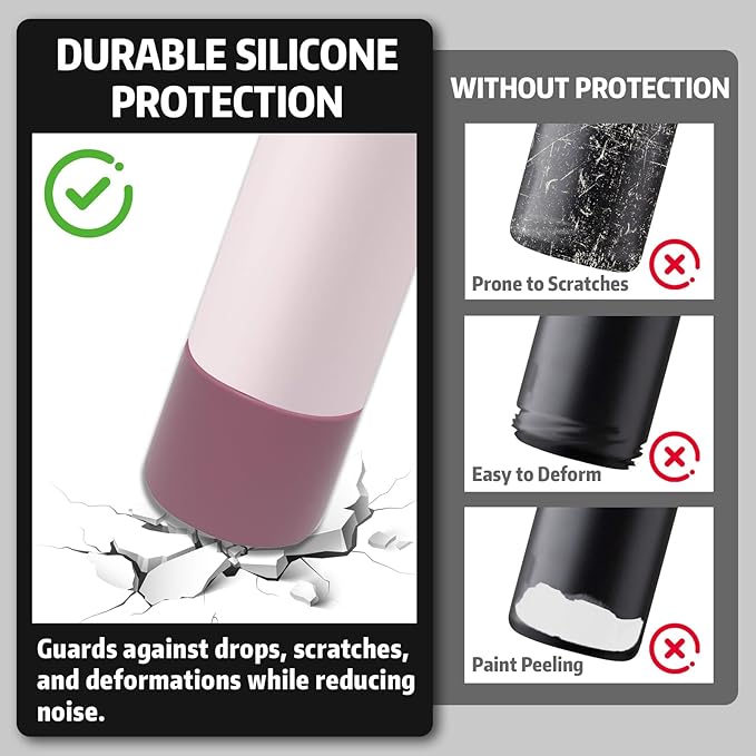 Silicone Boot for Owala 32oz Water Bottle – Anti-Slip Protective Cover, Bottle Boot, Base Cover Compatible with FreeSip, Sleeve for Stainless Steel Tumblers (Light Sorrel 32oz)