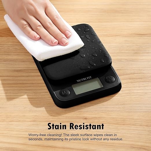 Food Scale Kitchen Scale Weight Grams and Ounces Small Digital Scale for Weight Loss Baking Cooking Coffee of NUTRI FIT, Max 11lb 0.5g Increment, LCD Smart Tare, Easy to Use for Travel, AAA Battery